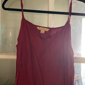 April Cornell red size small cotton slip dress with spaghetti straps